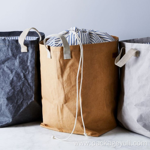 custom washable kraft paper luandry storage bag